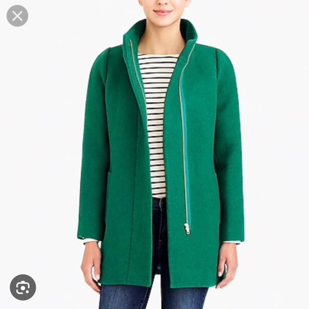 J. Crew Factory Vibrant Green Zip Trench Coat